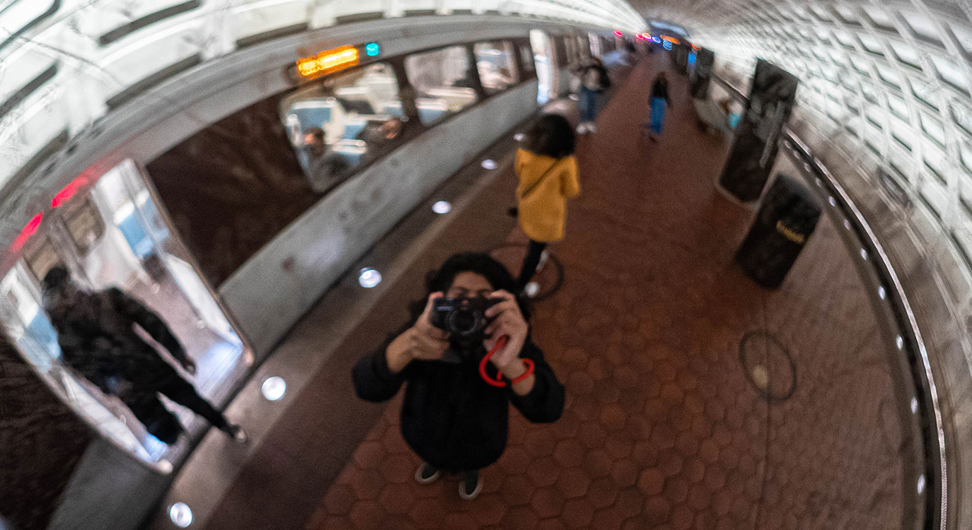 Self-portrait at the metro, Washington, DC, U.S.